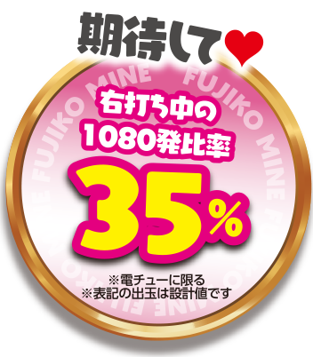 期待して♥右打ち中の1080発比率35%