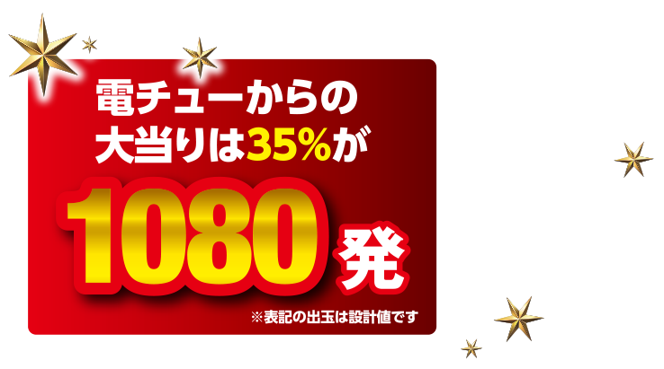 電チューからの大当りは35%が1080発