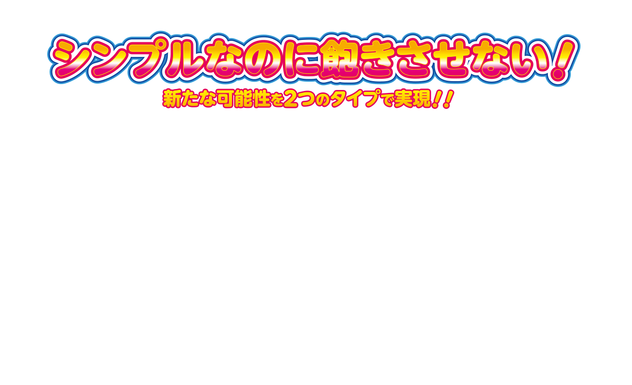 シンプルなのに飽きさせない！新たな可能性を２つのタイプで実現！！