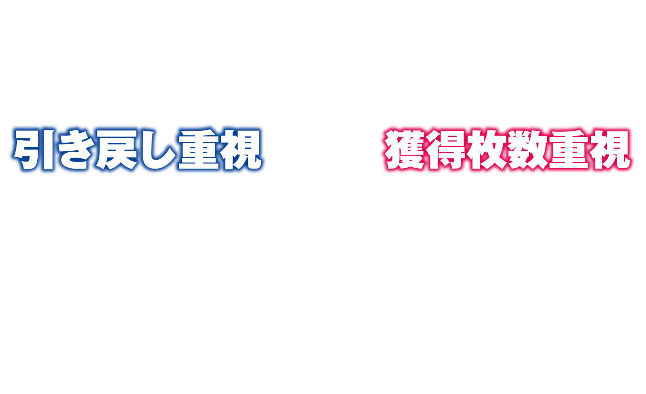 引き戻し重視　獲得枚数重視